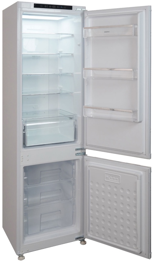Встраиваемый двухкамерный холодильник Ascoli ADRF270WEMBI No frost, белый фото 5