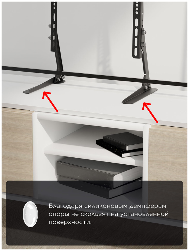 Опоры для ТВ  Holder LCDT-F01-B на стол VESA, металл, до 36 кг,  черный фото 10