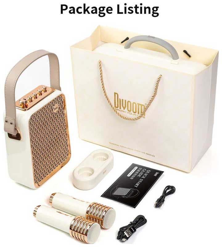 Портативная колонка с двумя микрофонами Divoom SongBird-HQ 2, белый фото 7