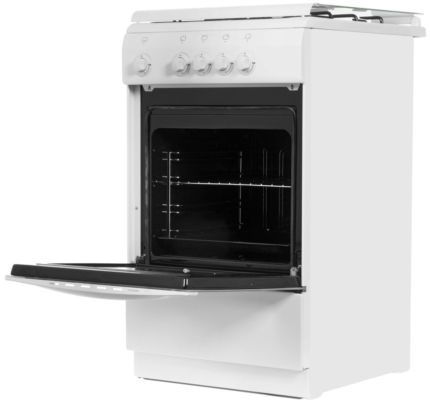 Газовая плита De luxe 506040.05 г 50 см, 54 л, 4 конфорки, белый фото 6