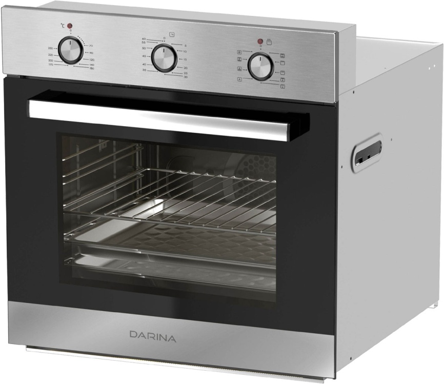 Электрический духовой шкаф Darina 1U5 BDE 112 707 X3 59 см, 65 л гриль конвекция, серебристый фото 3