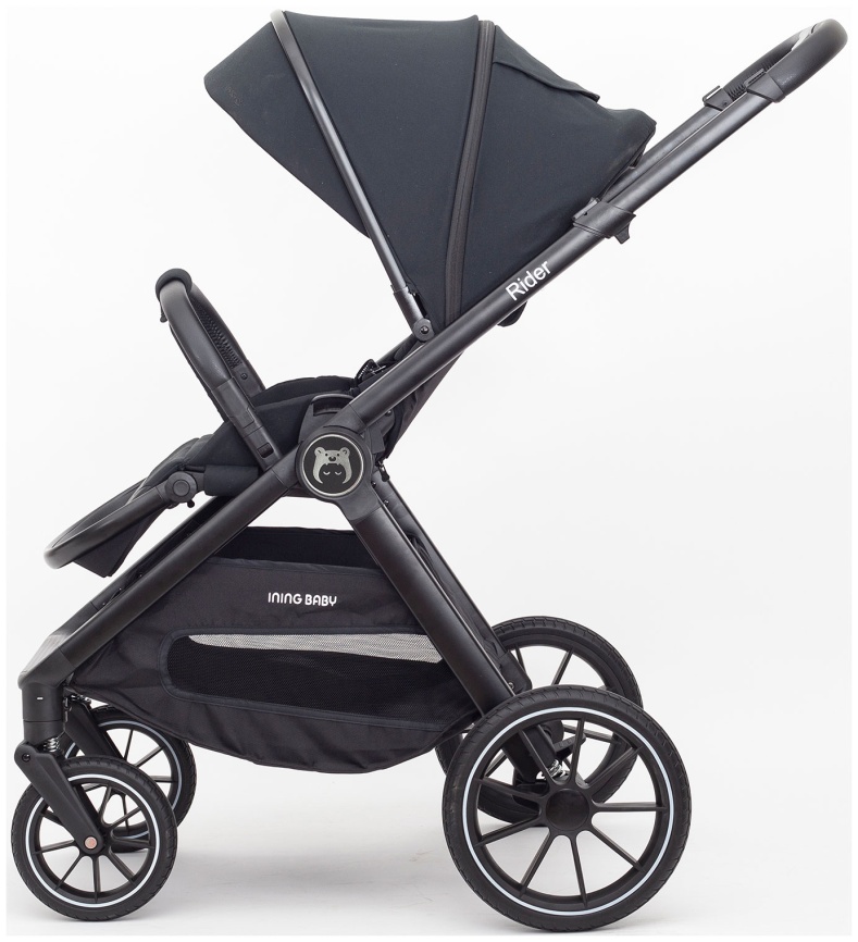 Коляска 2 в 1 Ining Baby KR345 Plus black фото 2