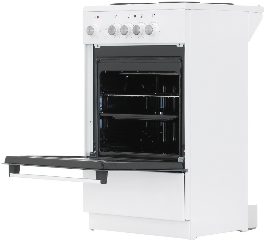 Электроплита De luxe 5004.18 э 50 см, 4 конфорки, белый фото 6