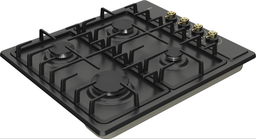 Газовая варочная панель Darina 1T 18 BGM 341 11 At 59 см, 4 конфорки электроподжиг, антрацит фото 2