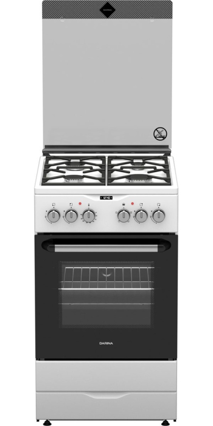 Комбинированная плита Darina PL 2303 1W 50 см, 50 л, 4 конфорки, белый, черный фото 1