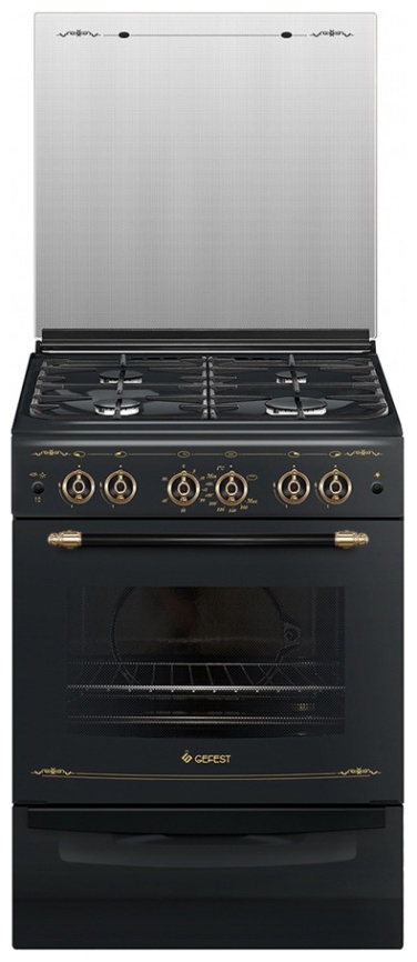 Газовая плита Gefest ПГ 6100-02 0183 60 см, 52 л, 4 конфорки, черный фото 1
