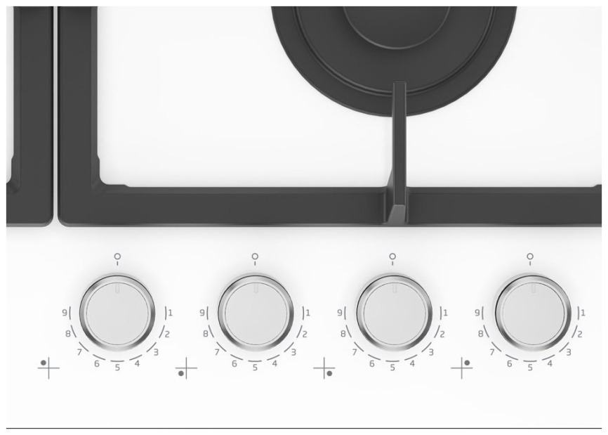 Газовая варочная панель Hotpoint HGS 62F/WH 58 см, 4 конфорки электроподжиг газконтроль, белый фото 2
