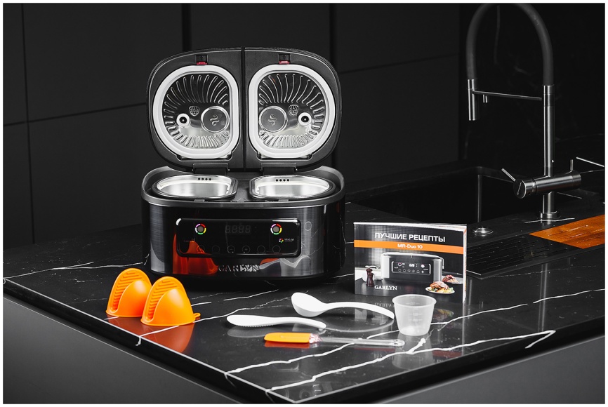 Мультиварка Garlyn MR-Duo 10, две чаши, 14 программ, отсрочка старта, черный фото 8