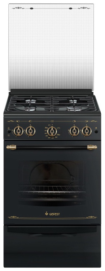 Газовая плита Gefest ПГ 5100-02 0187 50 см, 52 л, 4 конфорки, черный фото 1