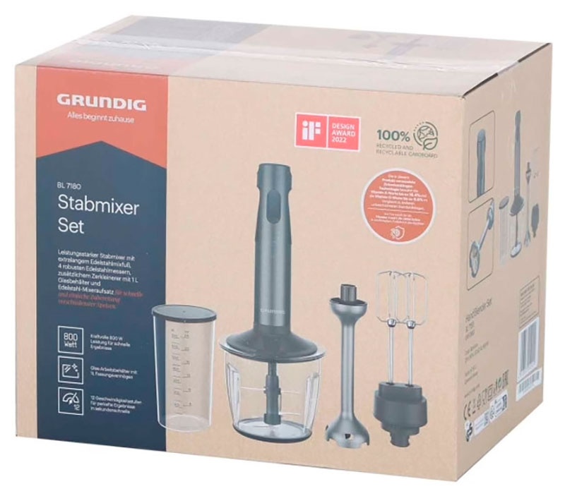 Погружной блендер Grundig BL 7180, Delisia Novus, нержавеющая сталь фото 7