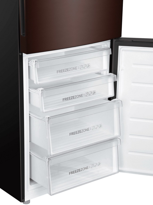 Двухкамерный холодильник Haier C4F740CLBGU1 No frost, коричневый фото 9