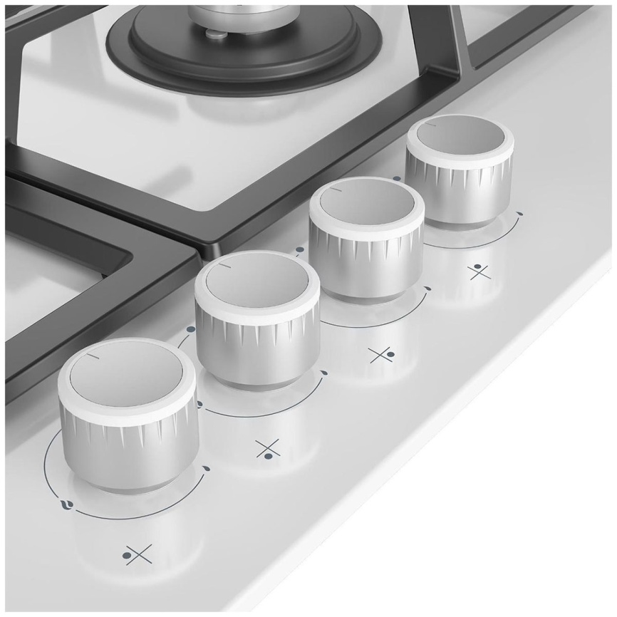 Газовая варочная панель Hotpoint HG 61F/WH 58 см, 4 конфорки электроподжиг газконтроль, белый фото 4