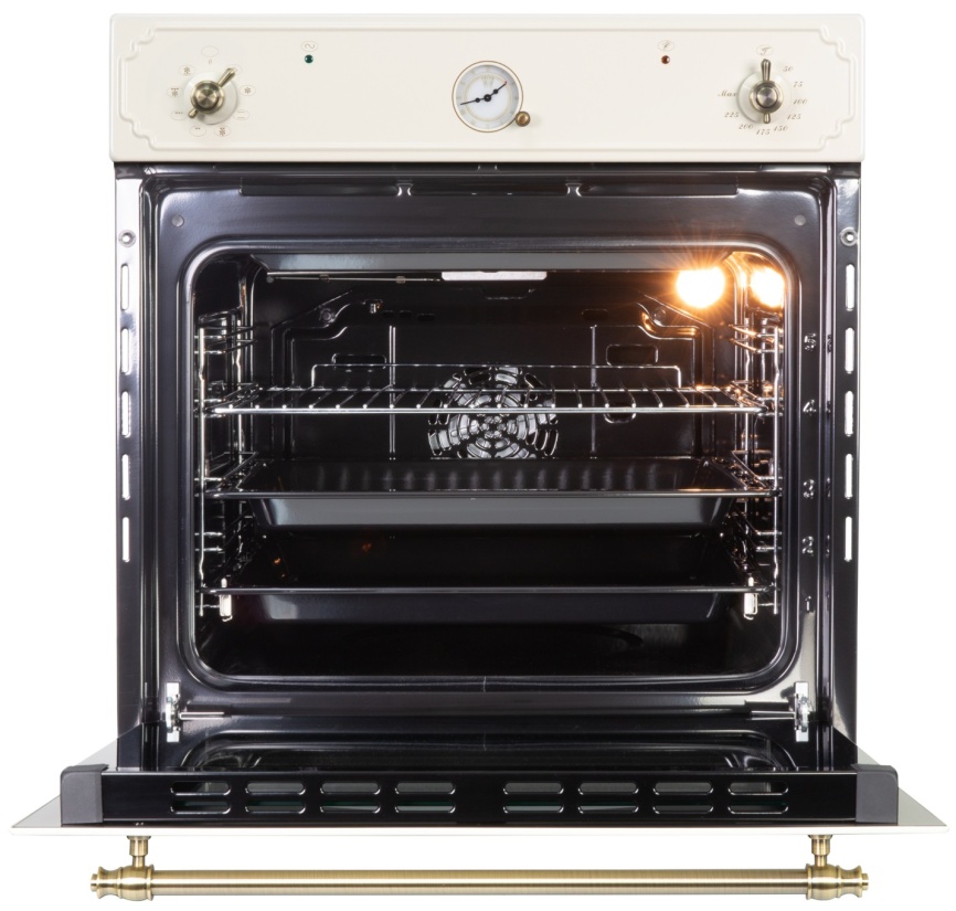 Электрический духовой шкаф Zigmund & Shtain E 135 X 60 см, 73 л гриль конвекция, бежевый фото 5