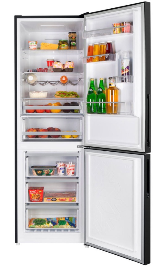 Двухкамерный холодильник Maunfeld MFF185NFB Inverter No frost, черный фото 2