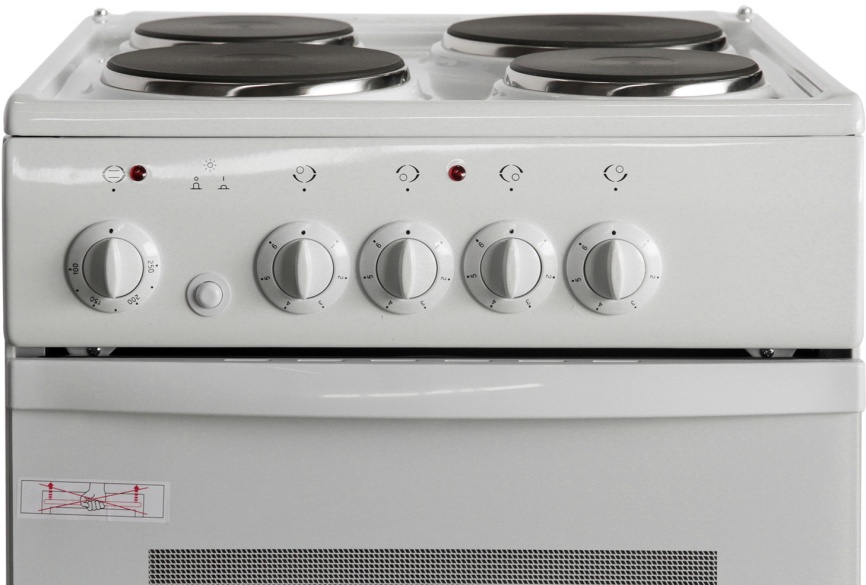 Электроплита De luxe 5004.12 э 50 см, 4 конфорки, белый фото 3