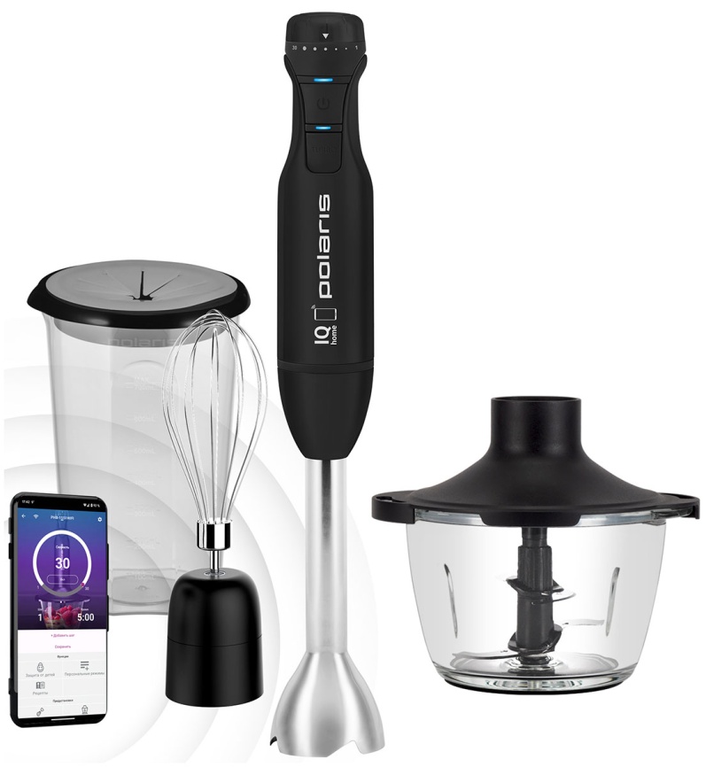 Погружной блендер Polaris PHB 1551 WIFI IQ Home, черный фото 1