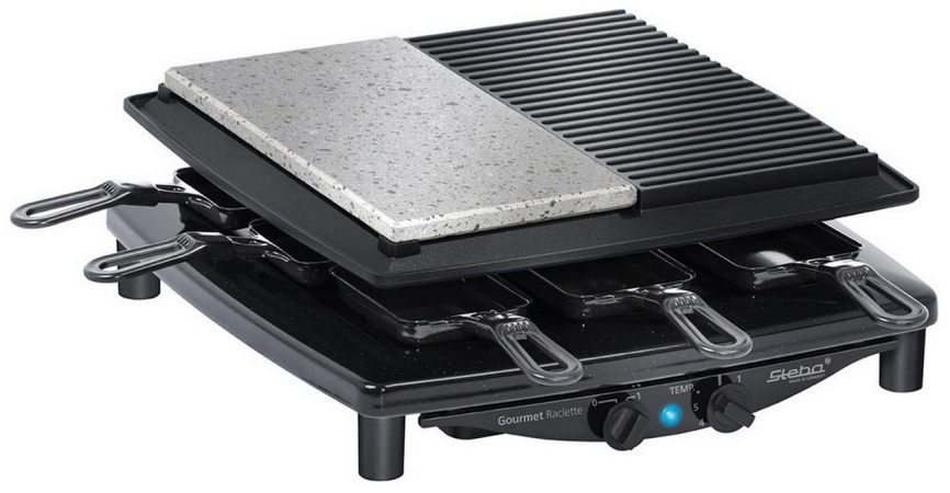 Раклетница Steba RC 4 PLUS, пластина из натурального камня, 8 сковородок фото 1