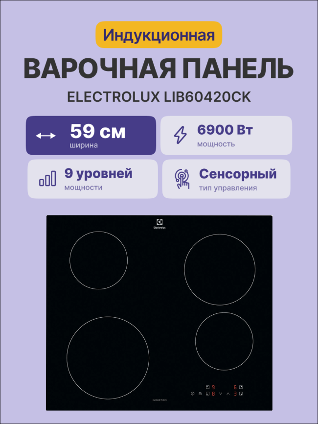 Индукционная варочная поверхность ELECTROLUX LIB60420CK фото 2