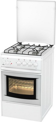 Комбинированная плита Flama AK 1411 W 50 см, 4 конфорки, белый фото 1