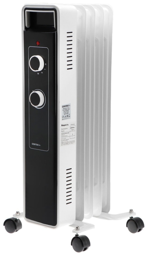 Масляный обогреватель Centek CT-6221-5, белый, 5 секций (12.5 м) фото 1