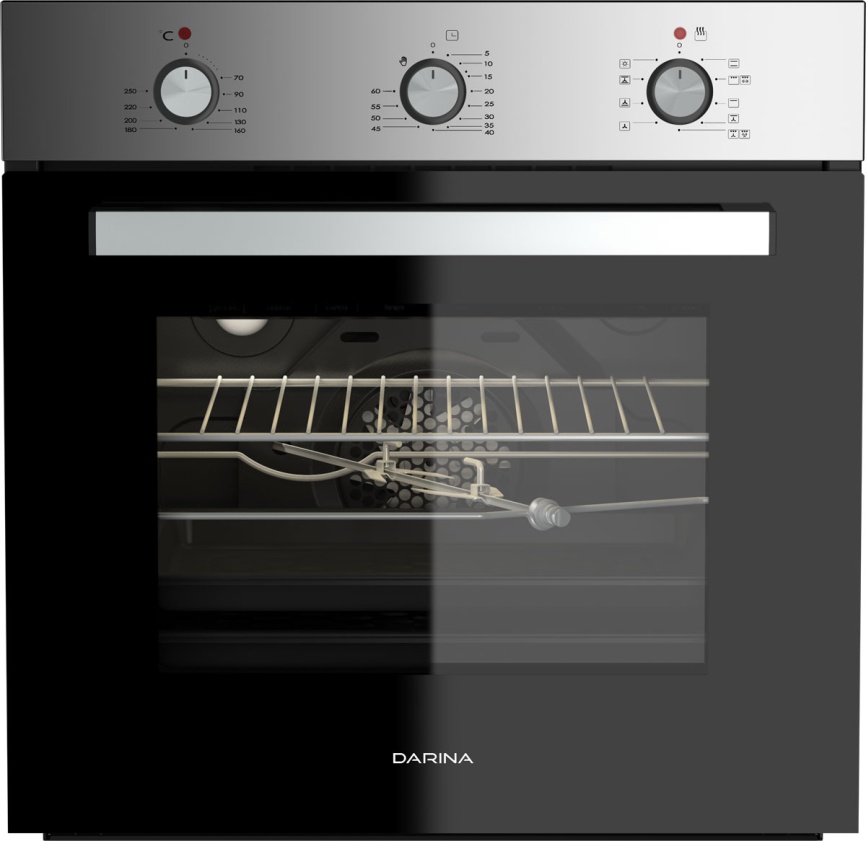 Электрический духовой шкаф Darina 0U5 BDE112 705 X 59 см, 65 л гриль конвекция, серебристый фото 1