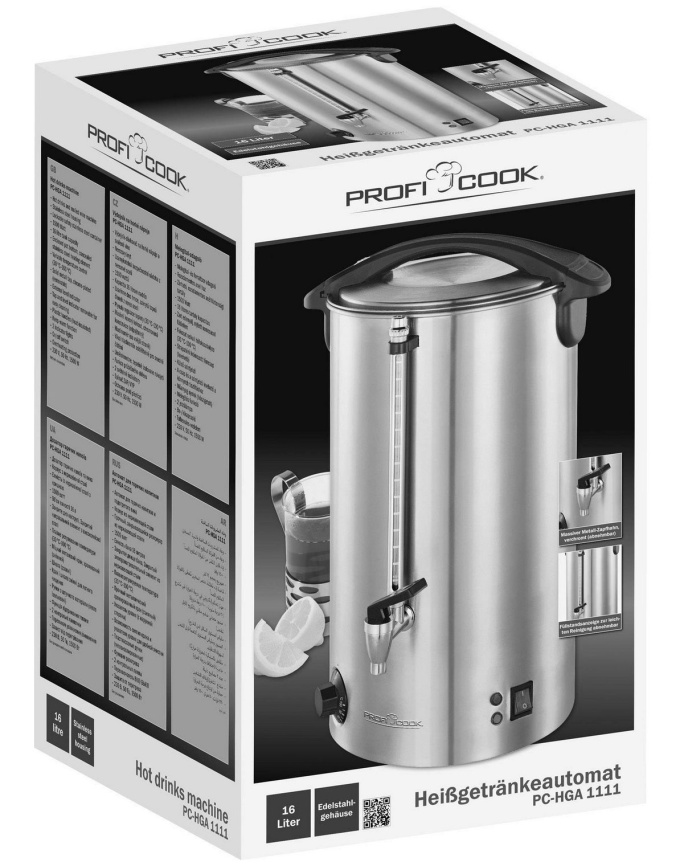 Термопот Profi Cook PC-HGA 1111 inox, нержавеющая сталь, 1500 Вт фото 5