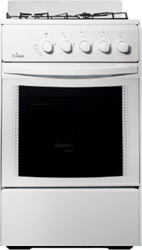 Газовая плита Flama RG 24011 W 50 см, 50 л, 4 конфорки, белый фото 1