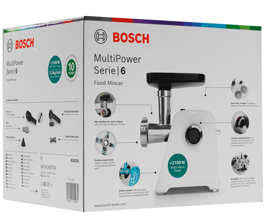 Мясорубка Bosch MFWS607W фото 10