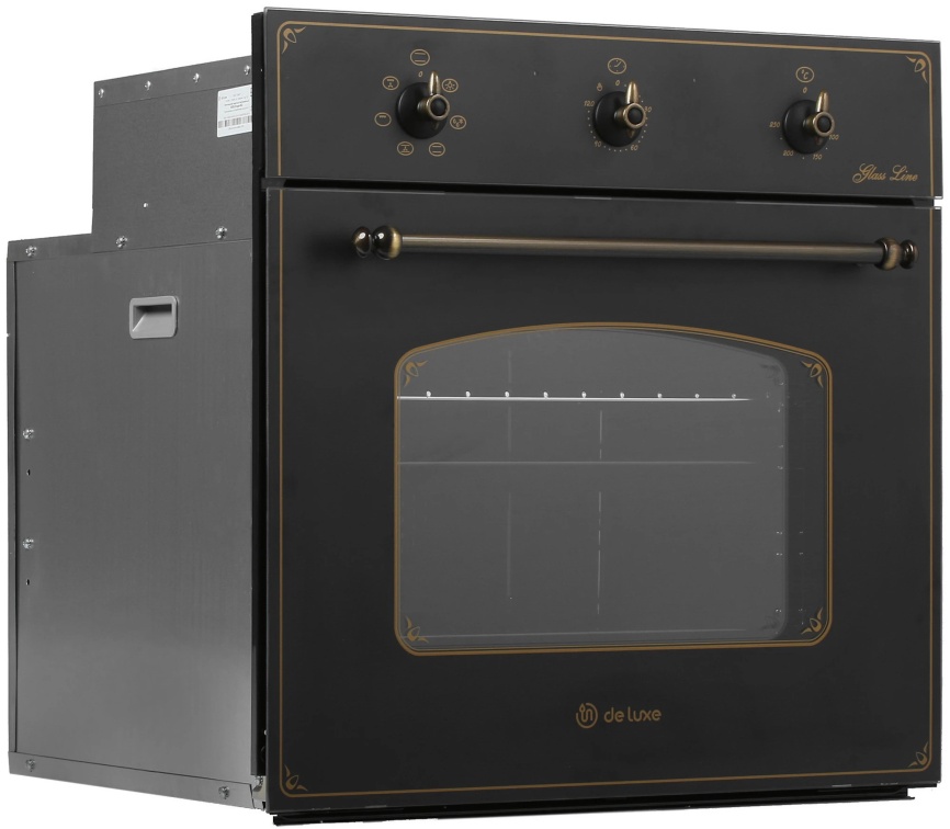 Электрический духовой шкаф De luxe 6006.03 эшв - 062 59 см, 58 л, гриль и конвекция, черный матовый фото 2