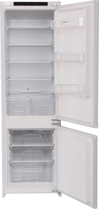 Встраиваемый двухкамерный холодильник Candy CBCS7249AFS, белый фото 1