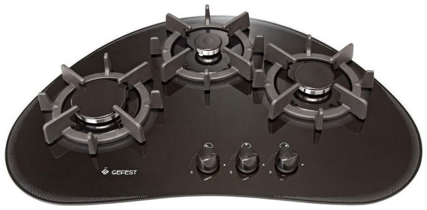 Газовая варочная панель Gefest СГ СН 2120 73 см, 3 конфорки электроподжиг газконтроль, черный фото 1