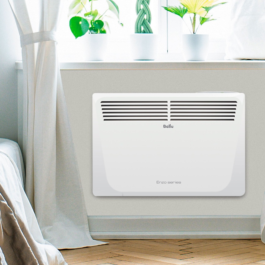Конвектор Ballu Enzo BEC/EZER-1500,  до 20 м2, влагозащита, белый фото 7