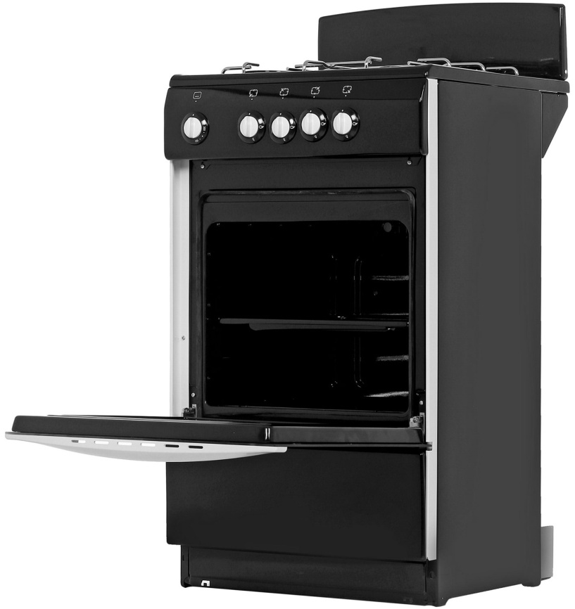 Газовая плита De luxe 5040.38 г 50 см, 43 л, 4 конфорки, черный фото 5