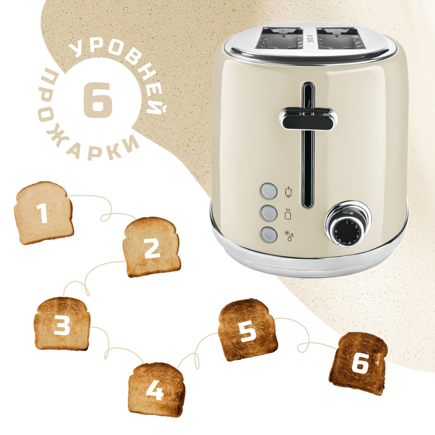 Тостер Tesler TT-430 BEIGE фото 5