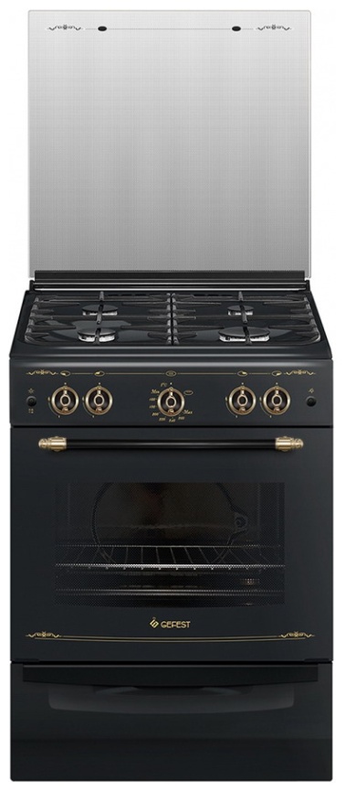 Газовая плита Gefest ПГ 6100-02 0187 60 см, 52 л, 4 конфорки, черный фото 1