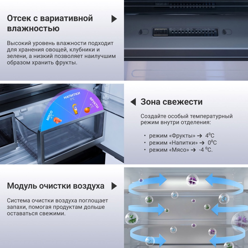 Многокамерный холодильник Tesler RCD-547BI No frost, белый фото 5