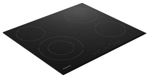 Электрическая варочная панель Hotpoint HR 6T2 B 59 см, 4 конфорки стеклокерамика, черный фото 2