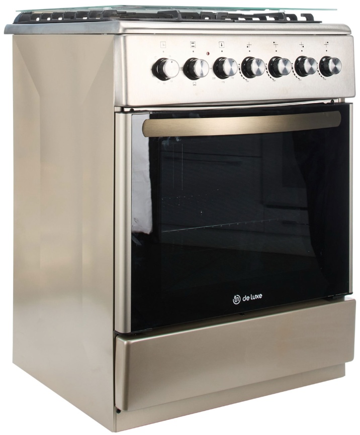 Комбинированная плита De luxe 606040.00гэ-005(кр) 4 конфорки, серебристый фото 4