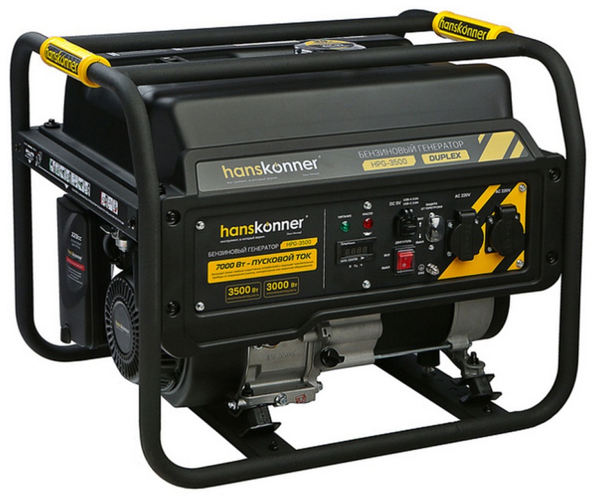 Бензогенератор Hanskonner Duplex HPG-3500, 3.5 кВт фото 1