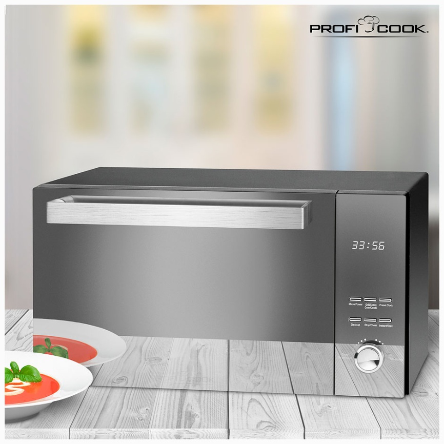 Микроволновая печь - СВЧ Profi Cook PC-MWG 1204 schwarz, дисплей фото 5
