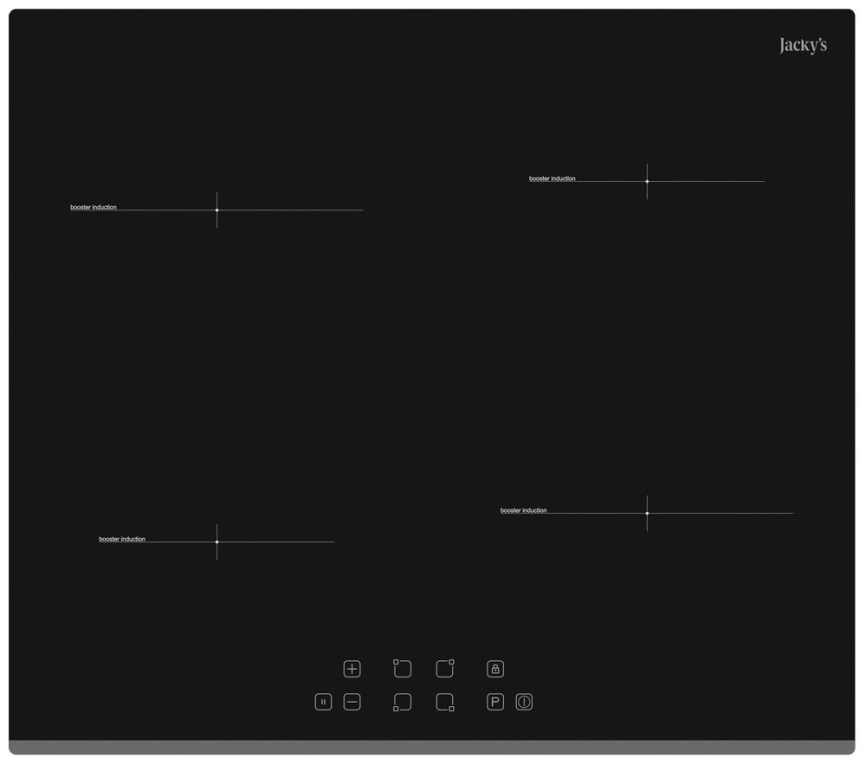 Электрическая варочная панель Jacky's JH IB66 59 см, 4 конфорки стеклокерамика, черный фото 1