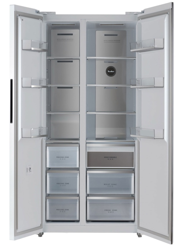 Холодильник Side-by-Side Tesler RSD-537BI SPARKLING WHITE No frost, белый фото 8