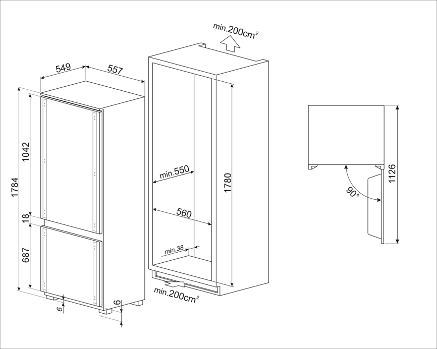 Встраиваемый холодильник Smeg SMEG C9174DN2D1 фото 6