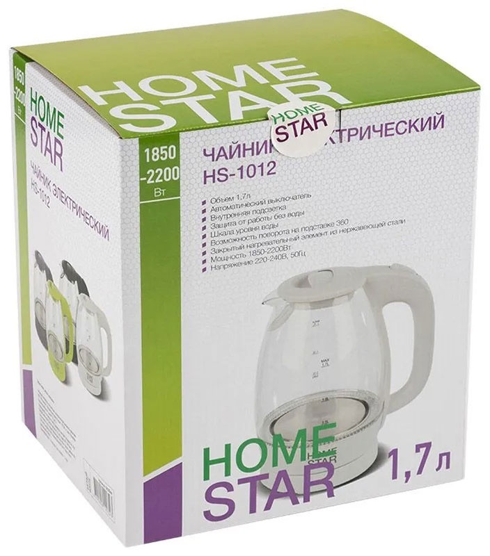 Чайник электрический Homestar HS-1012 003566 белый фото 4