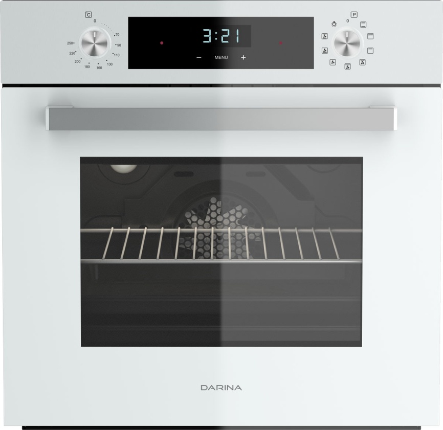 Электрический духовой шкаф Darina 0V5 BDE112 708 W1 59 см, 65 л гриль конвекция, белый фото 1
