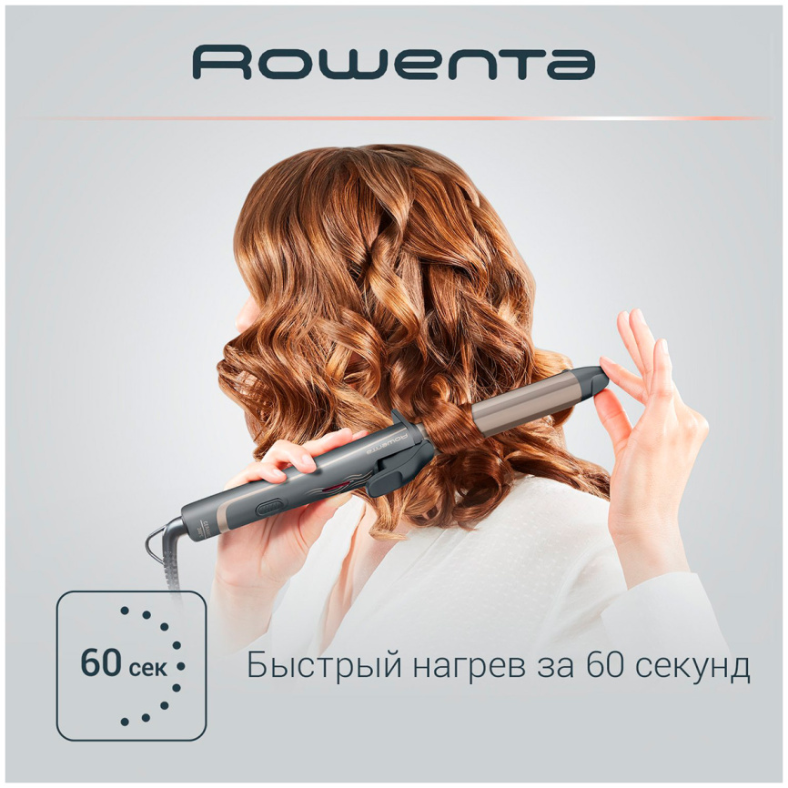 Щипцы для укладки волос Rowenta Curling Dunes CF3227F0 25мм коричневый фото 6