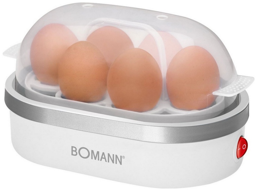 Яйцеварка Bomann EK 5022 CB weis-silber, 400 Вт, звуковой сигнал, белый фото 1