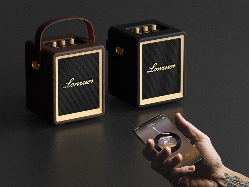 Портативная колонка Lonzuer Action, коричневый фото 7