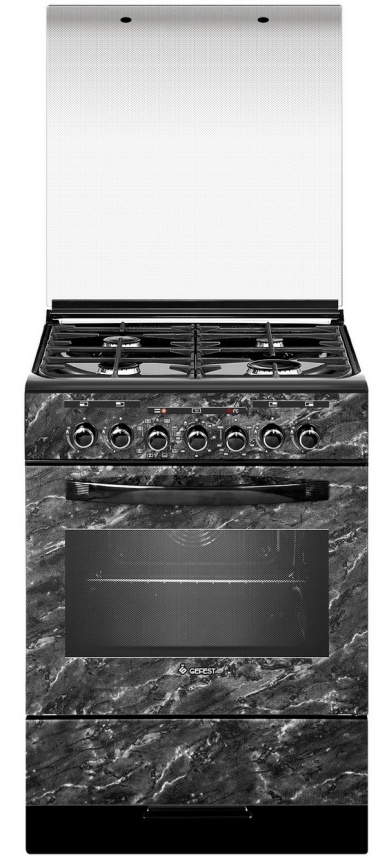 Комбинированная плита Gefest 6302-03 0053 60 см, 4 конфорки, черный мрамор фото 1