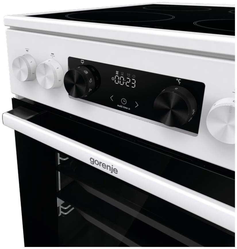 Электроплита Gorenje GEC5C42WG 50 см, 70 л, 4 конфорки, белый фото 4